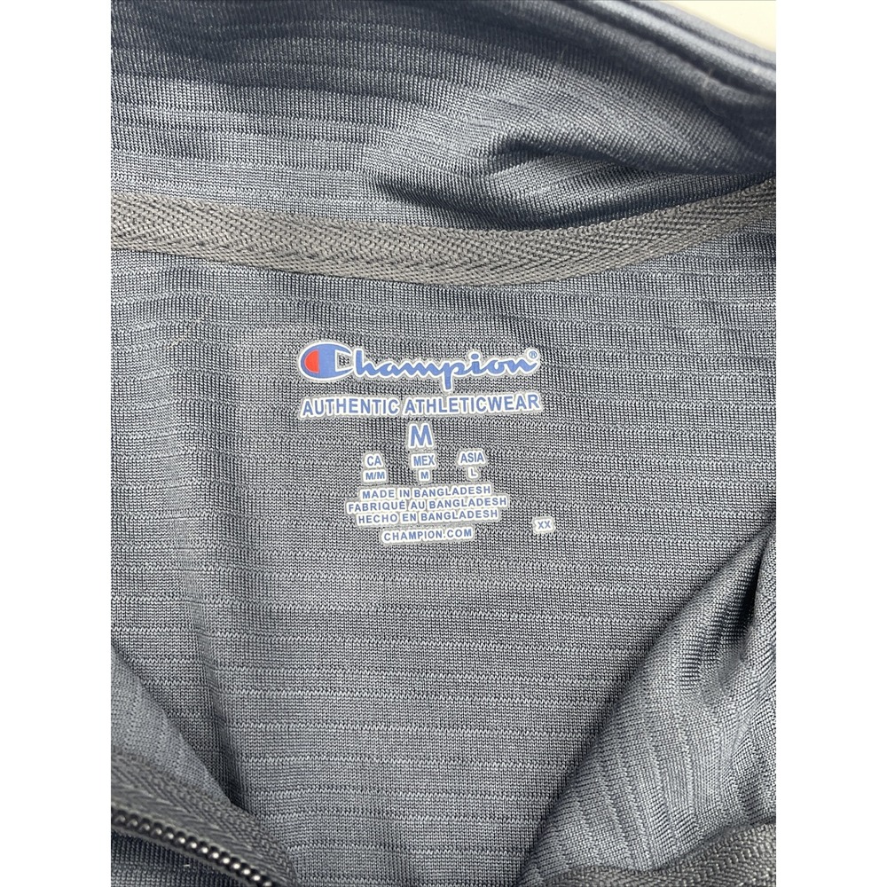 Champion 1/4th Zip Pull Over Long Sleeve M gray red NCS University Logo #C708 - Picture 4 of 6